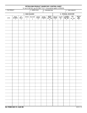 Blood Bank Blood Product Inventory Sheet  Form