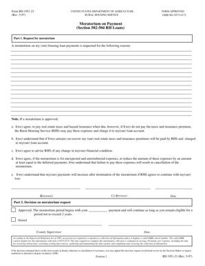 Usda Moratorium Form