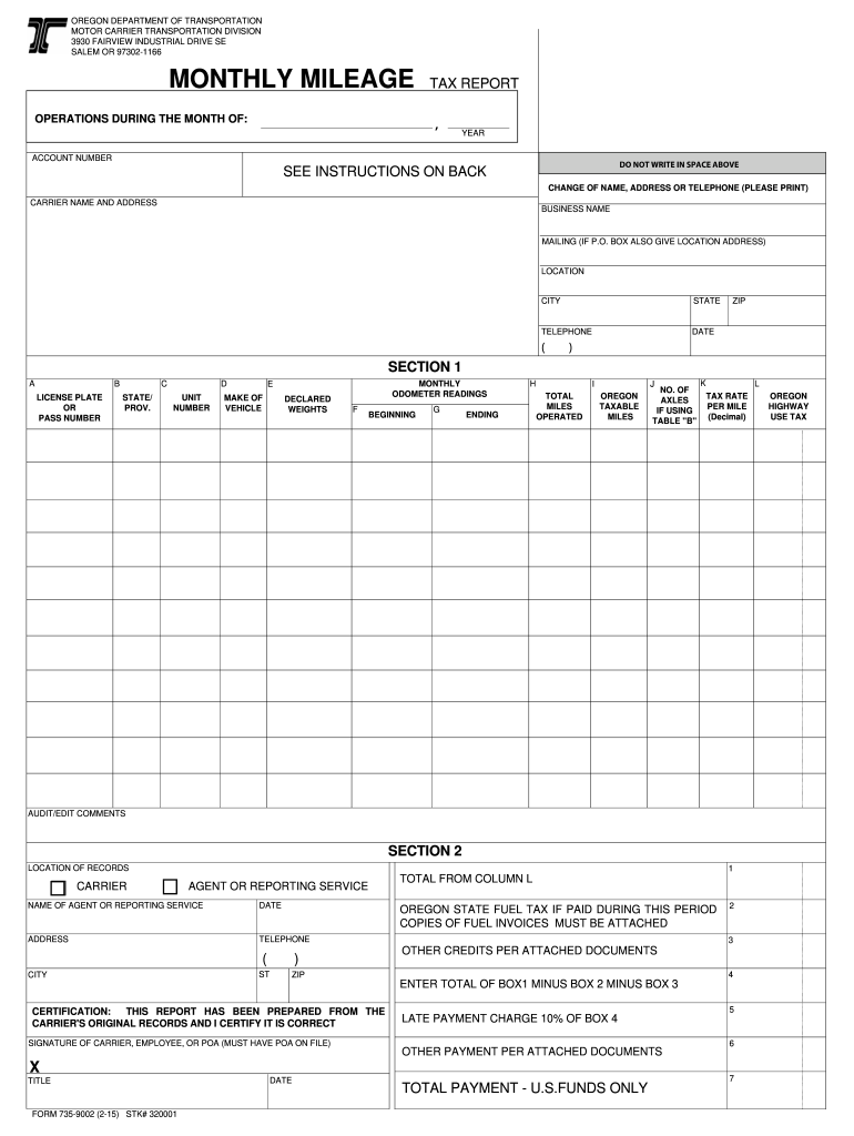Get and Sign Monthly Mileage Form 2014-2022