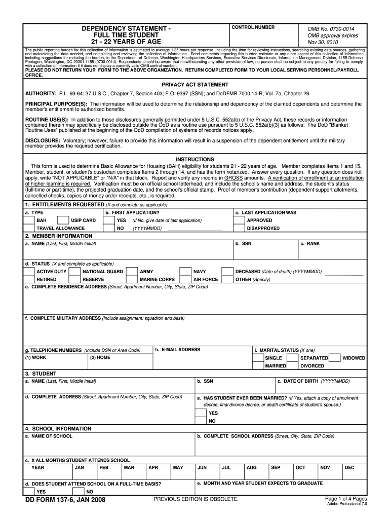 Get and Sign Dd 137 6 2008-2022 Form