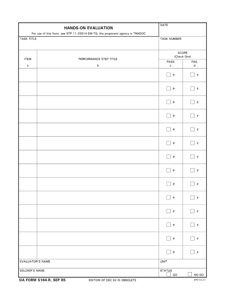  Da Form 5164 R 1985-2024