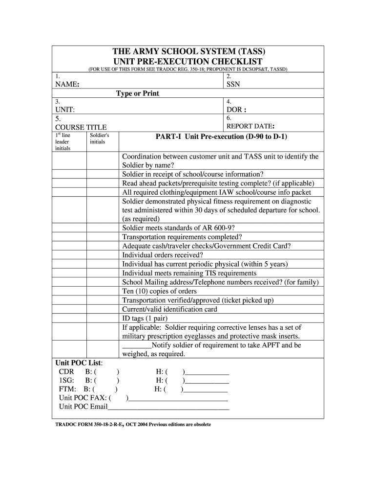  Tradoc 350 18 Form 2016