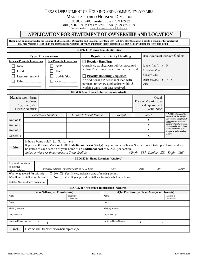  Mhd Form 1023 2011