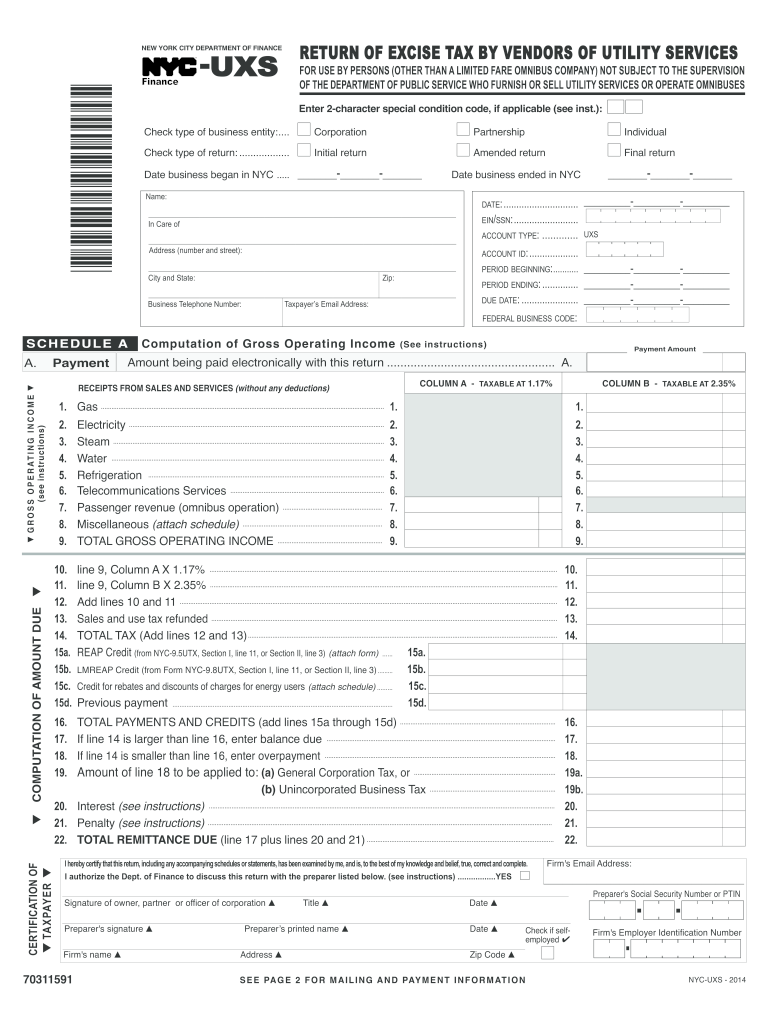  Nyc Uxs  Form 2014