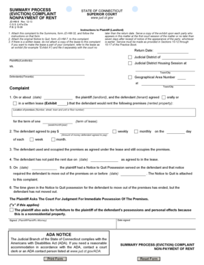  Ct Eviction Form 2013