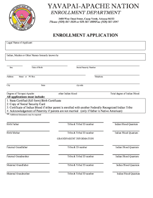 Yavapai Apache Nation Enrollment  Form
