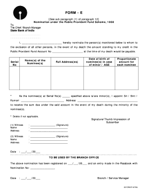 Ppf Nominee Form