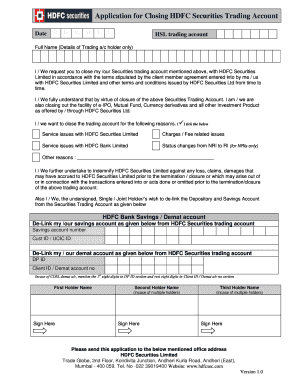 Hdfc Trading Closure Form