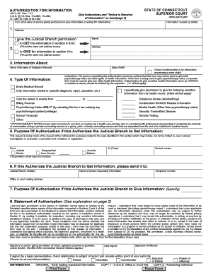 Connecticut Authorization Information