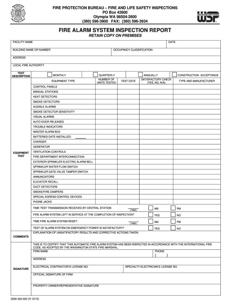 Fire Alarm Testing Report Format