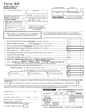 Form BR City of Akron