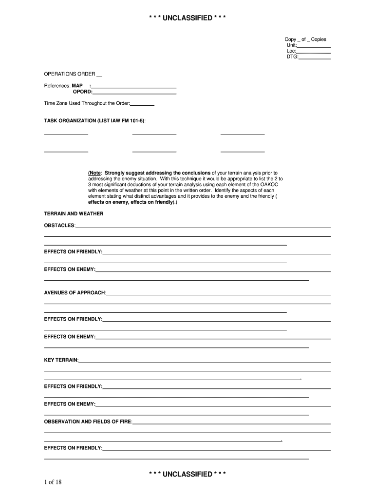 Army Opord Shell PDF  Form
