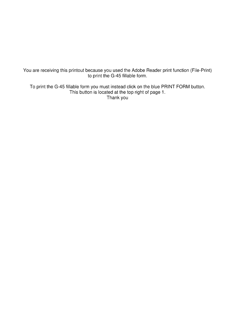 Hawaii Tax Form G 45 Fillable