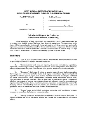 Request for Production of Documents Template  Form