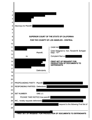 Request for Production of Documents California  Form