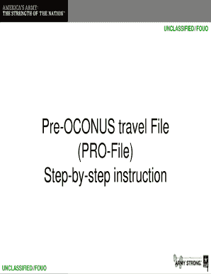 Pre Oconus Travel File  Form
