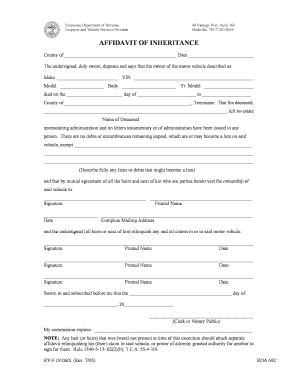 Inheritance Claim Form