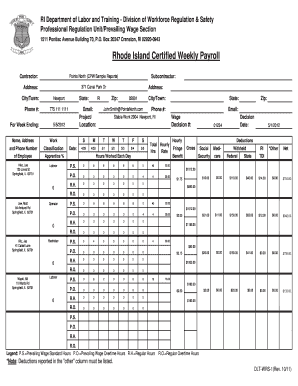 Ri Certified Payroll Form