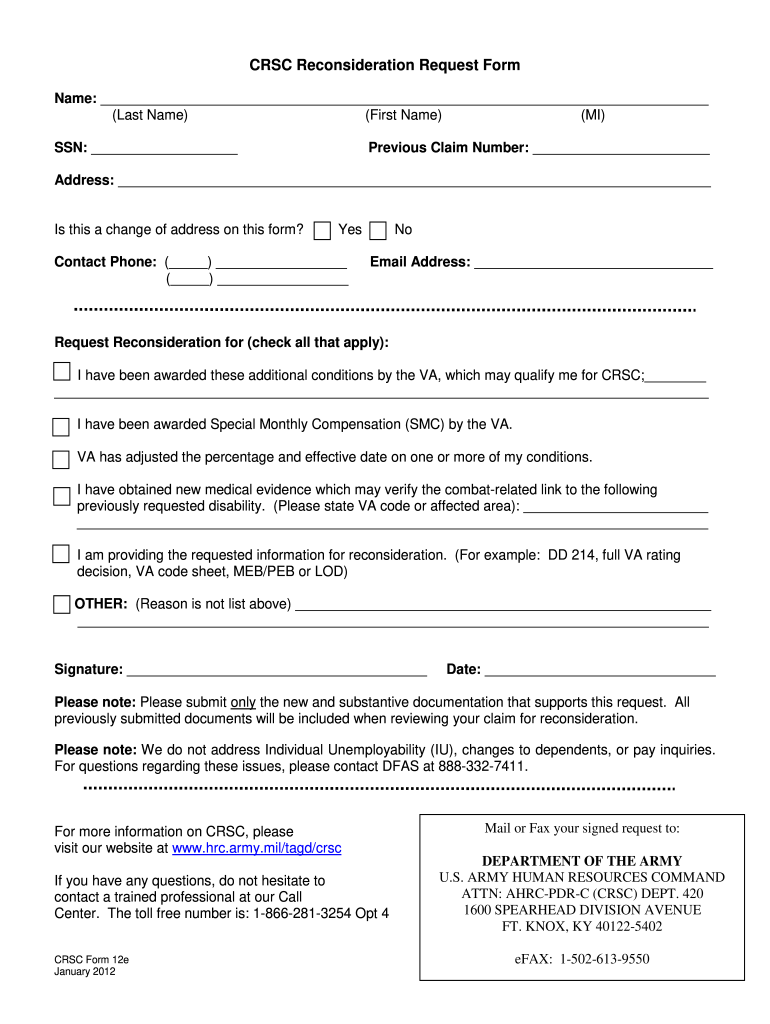 Get and Sign Crsc Form 12e 2012-2022