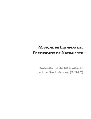 Manual De Llenado Del Certificado De Nacimiento  Form