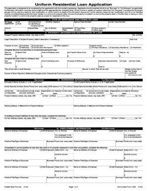 Form 1003 Uniform Residential Loan Application