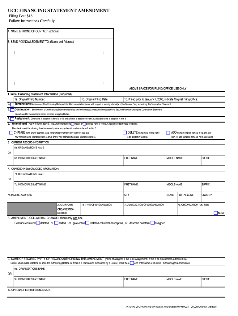  Colorado Ucc3 Form 2001