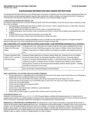  Background Disclosure Form 2018