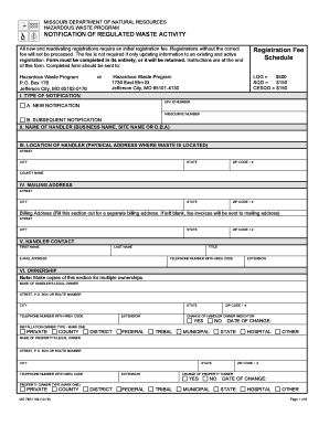  Fillable Notification of Regulated Waste Activity Form 780 1164 2012