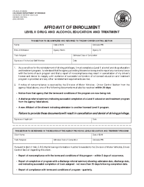 Affidavit of Enrollment Colorado  Form