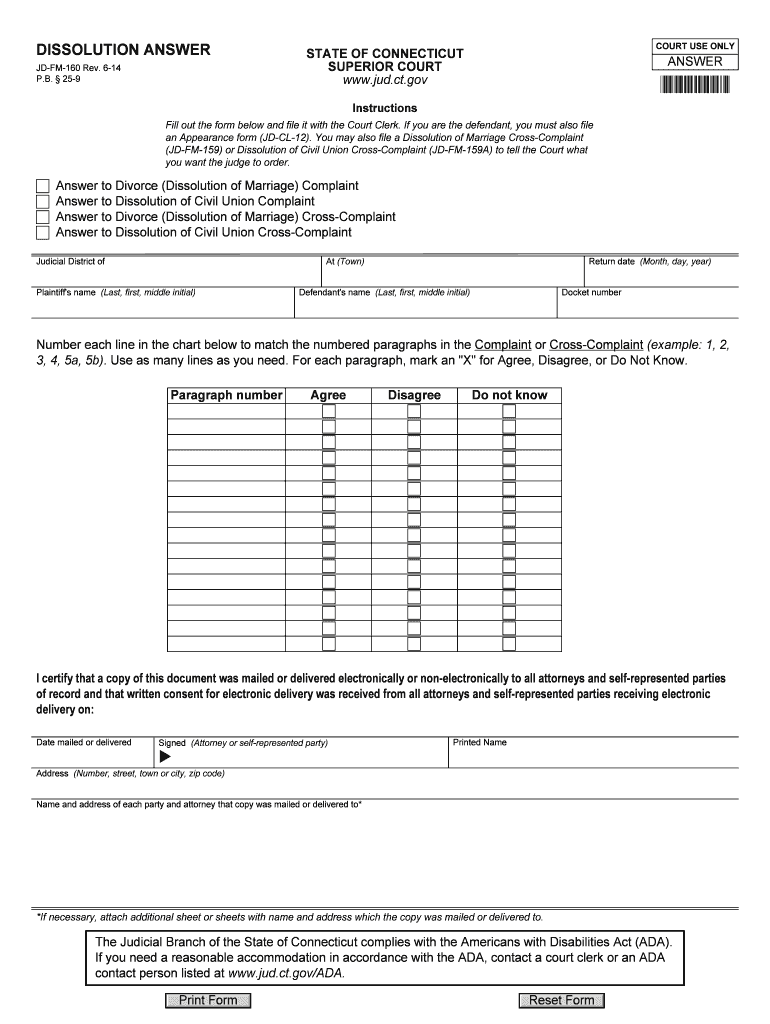 Ct Answer Form