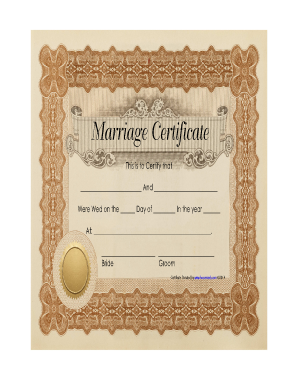 Marriage Certificate Brown Frame Hoover Web Design  Form