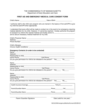 First Aid Consent  Form