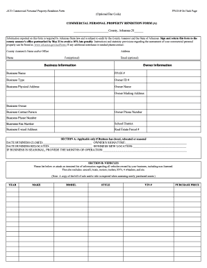 Pulaski County Arkansas Commercial Personal Property Rendition Form
