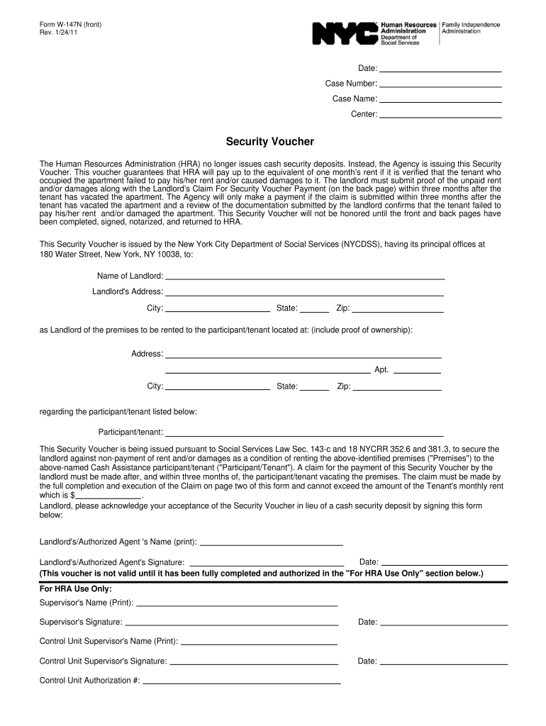 Get and Sign Hra Security Voucher Form 2011