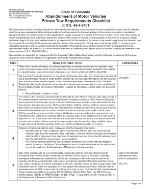 Colorado Vehicles Tow Form