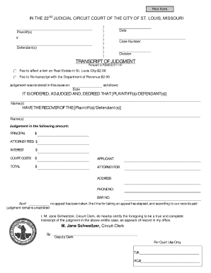 Cc Transcript Judgment  Form