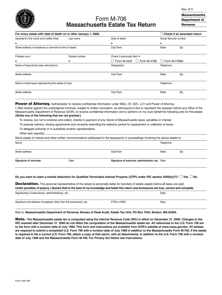 Get and Sign Ma Estate Tax Return Form 2018