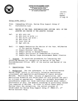 Certificate of Commendation Usmc Template  Form