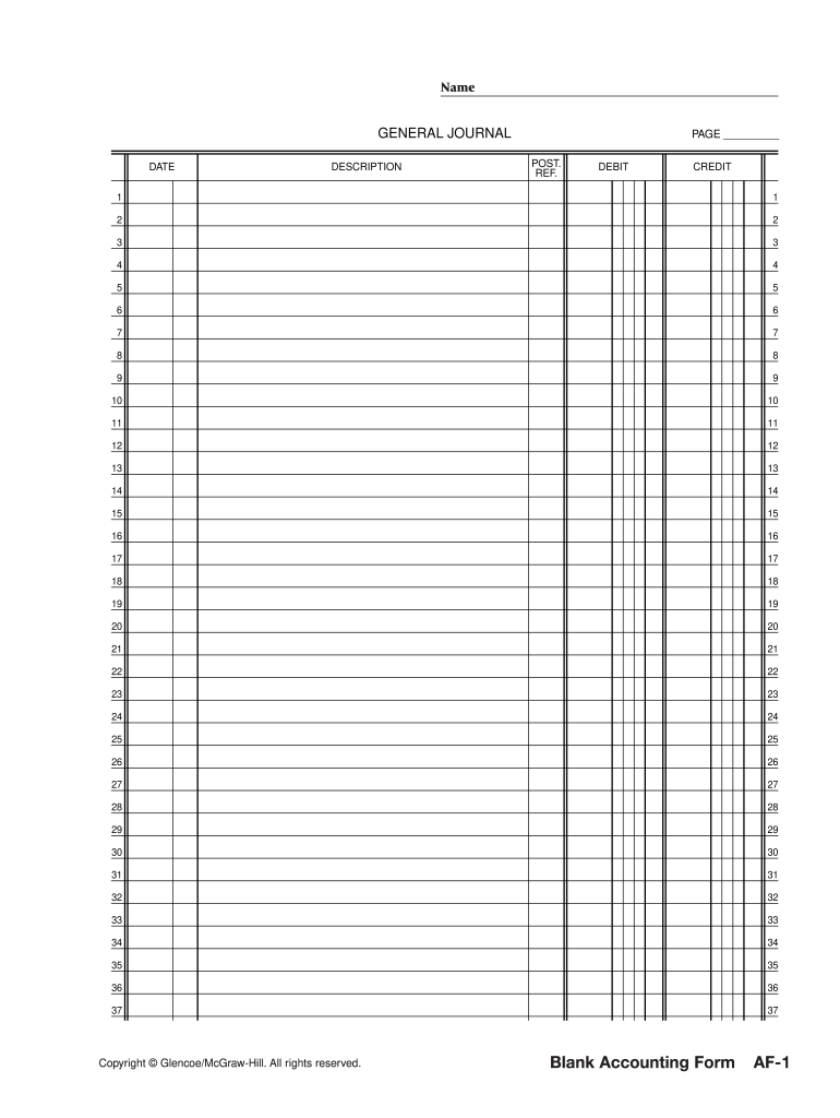 Journal Sheet  Form