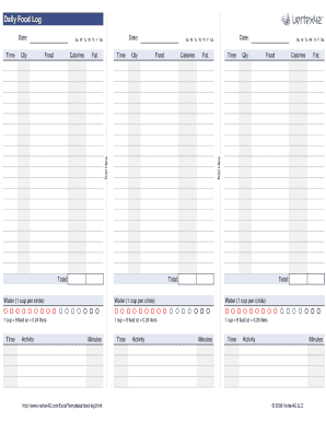 Food Log  Form