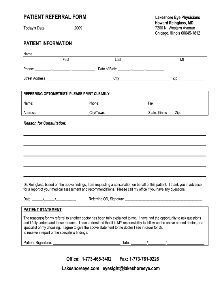  Format of Patient Referral Letter 2009-2024