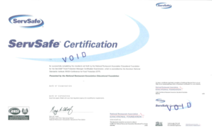 ServSafe Certification Mi  Form