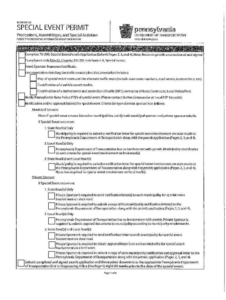 Penndot Te 300 Form