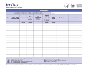 Bowel Chart Template  Form