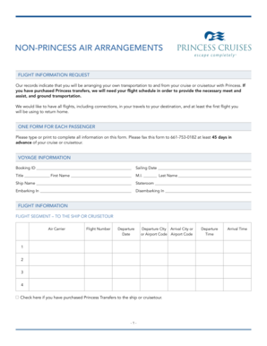 Non Princess Air Request Form