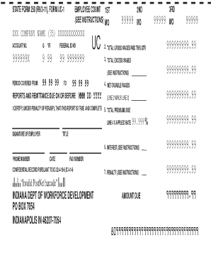 Indiana Department of Workforce Development  Form