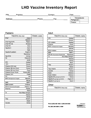  Vaccine Log Sheet PDF 2013