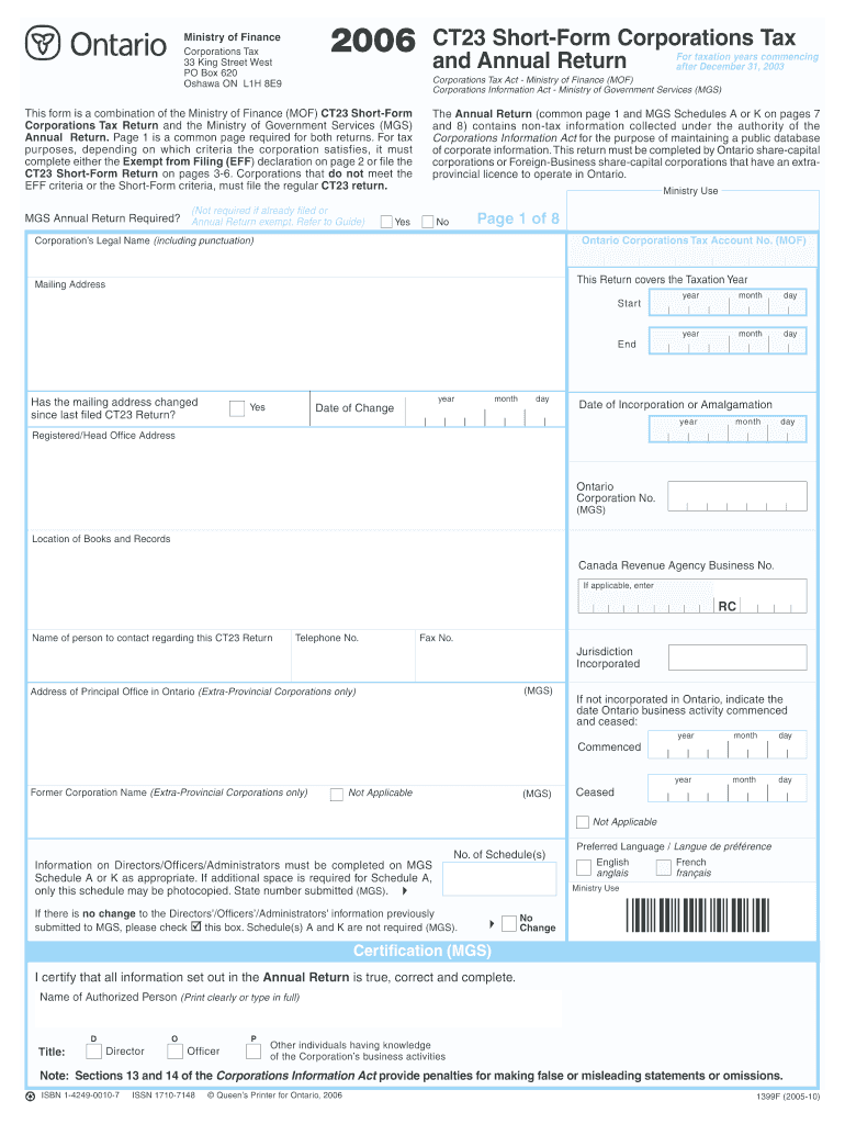  Form Ct23 2006