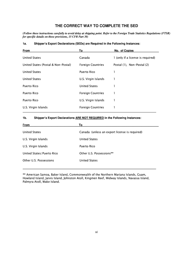 Sed Export  Form