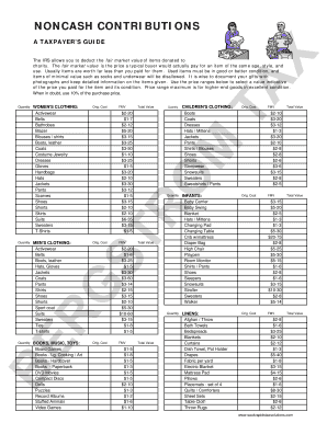 Noncash Contributions a Taxpayer&#039;s Guide  Form